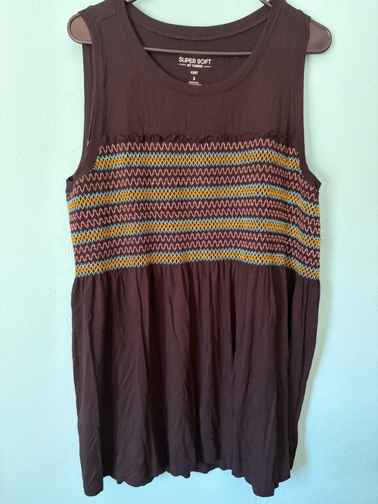 torrid Tops - torrid Black Tank Top with Multicolor Smocked Stripe